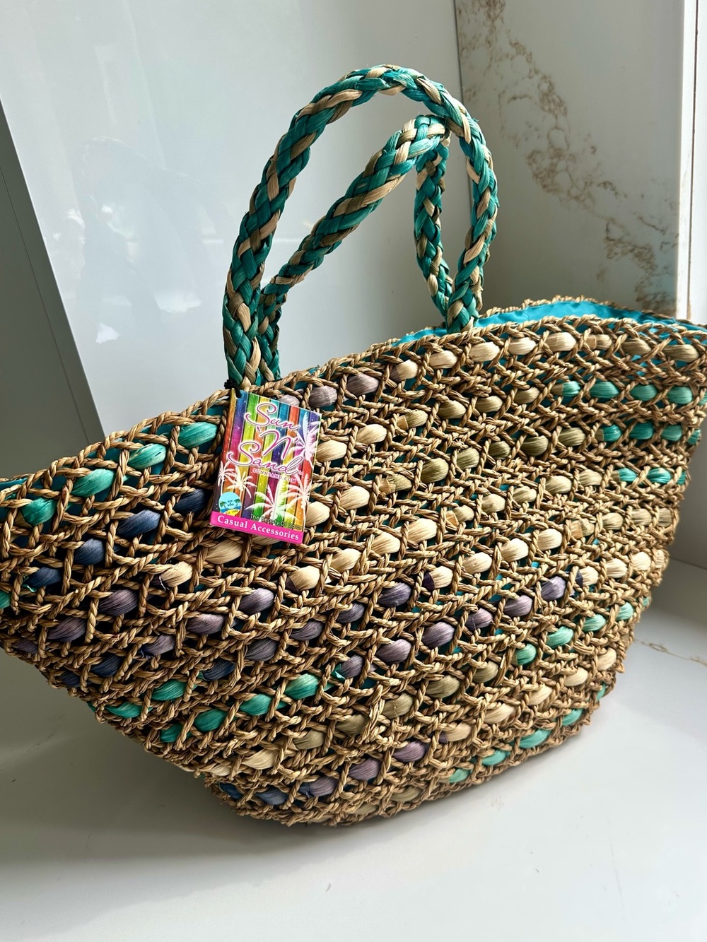 Sun & sand Woven Straw Tote Bag NWT
